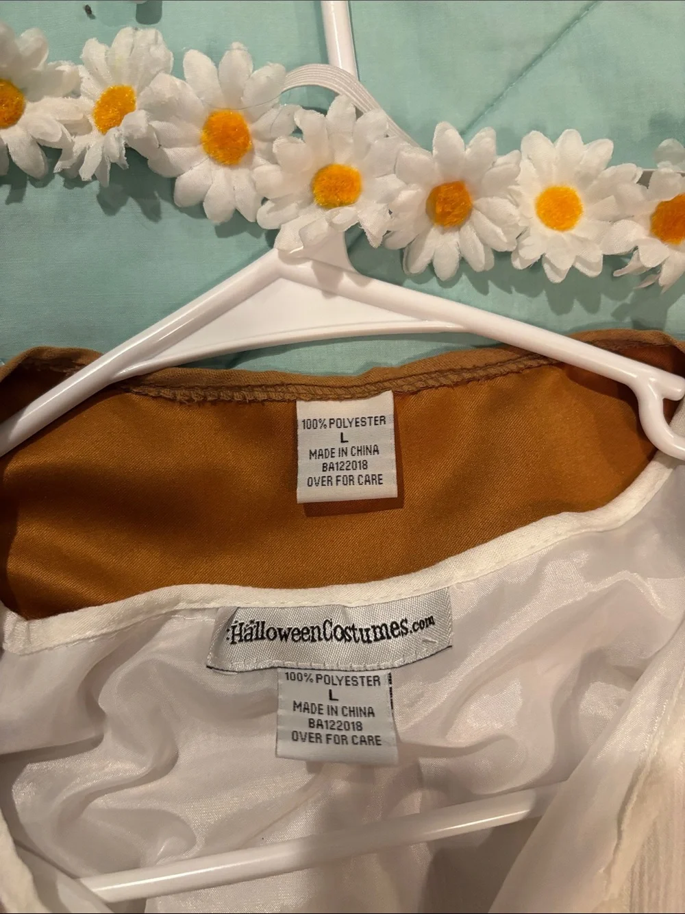 Girls Cream Peasant Dress with Brown Fringe Vest Costume